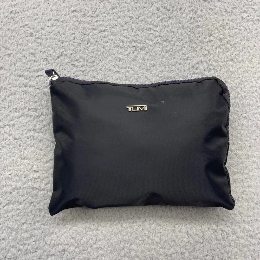 Tumi Delta Airlines Unisex Black Purple Amenity Pouch Travel Bag Toiletry Case